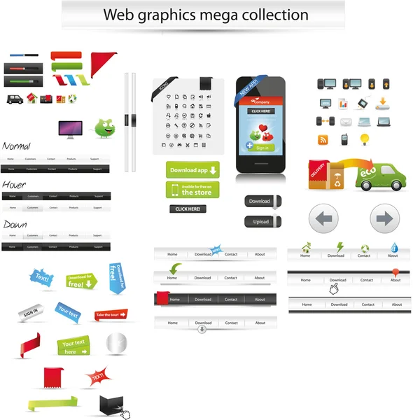 大規模な web グラフィック コレクション — ストックベクタ