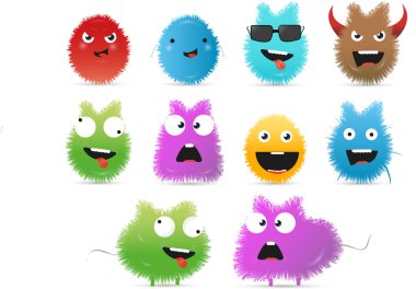 Funny monsters clipart