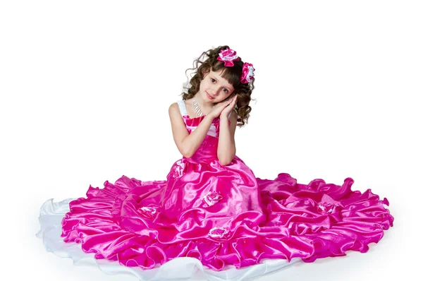 Het meisje in een mooie jurk — Stockfoto