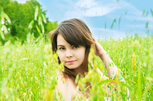 La chica en un prado —  Fotos de Stock