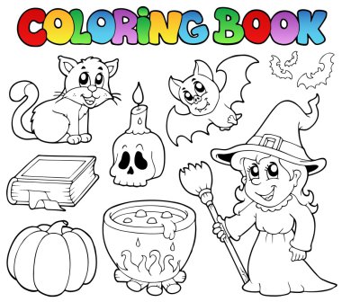 Coloring book Halloween collection clipart