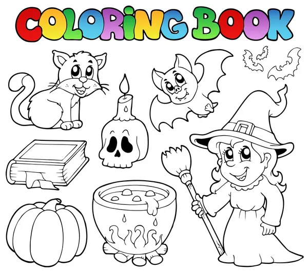 Coloring book Halloween collection — Stock Vector
