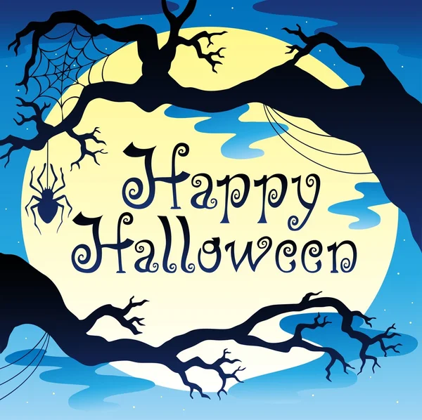 Tema de Halloween feliz com Lua 3 — Vetor de Stock