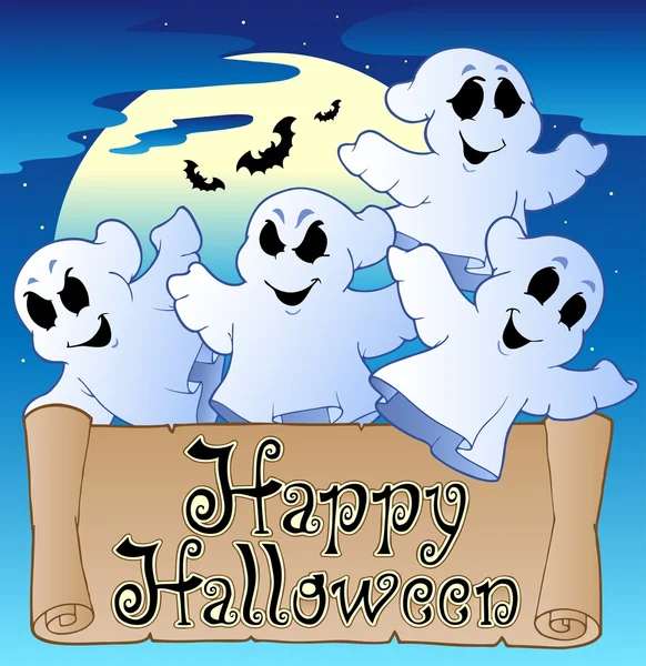 Tema com feliz banner de Halloween 2 — Vetor de Stock