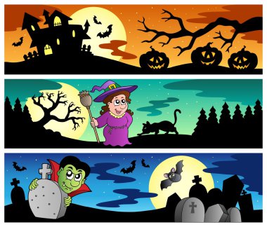 Halloween banners set 2 clipart