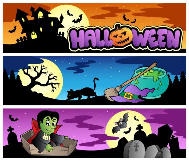 Halloween banners set 3 clipart