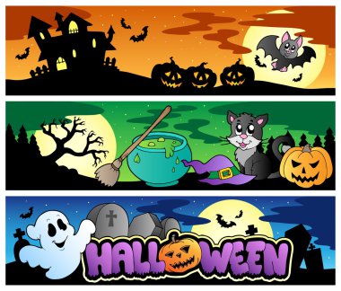 Halloween banners set 4 clipart