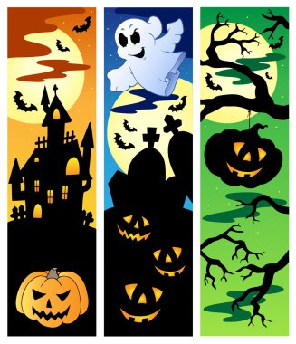 Halloween banners set 5 clipart