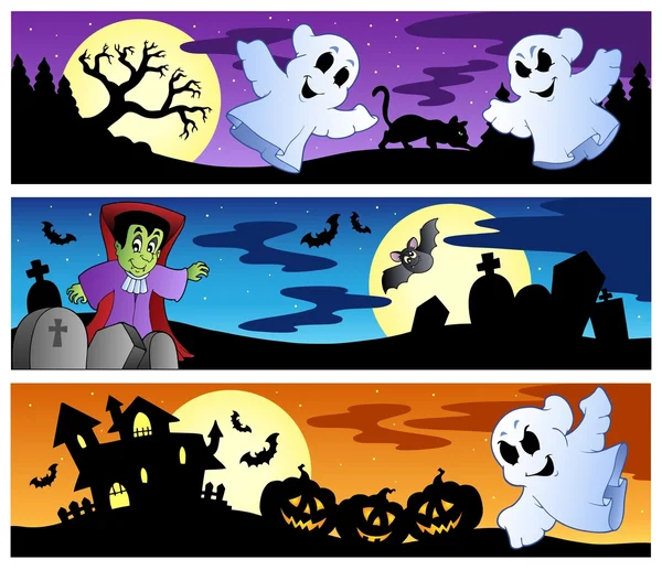 Set di banner Halloween 1 — Vettoriale Stock