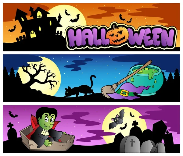 Conjunto de pancartas de Halloween 3 — Vector de stock
