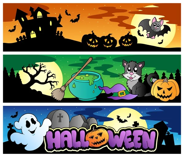 Bandeiras de Halloween conjunto 4 —  Vetores de Stock