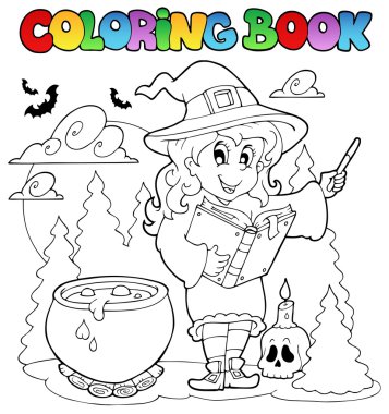 Coloring book Halloween character 2 clipart