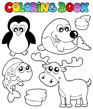 Coloring book winter topic 2 clipart