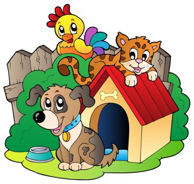 Three domestic animals clipart