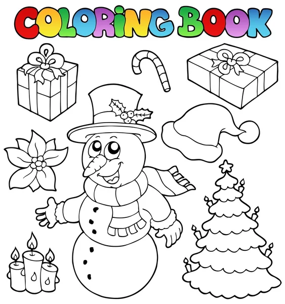 Coloring book Christmas topic 2 — Stock Vector