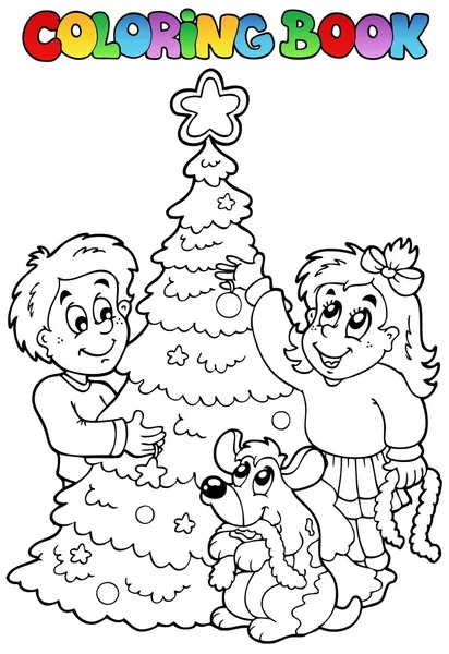 Coloring book Christmas topic 3 — Stock Vector