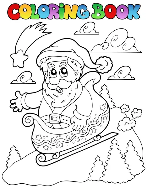 Coloring book Christmas topic 6 — Stock Vector