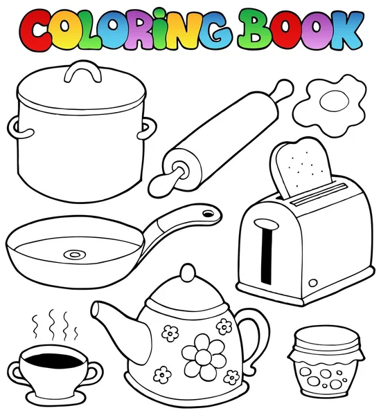 Livro para colorir coleção doméstica 1 — Vetor de Stock