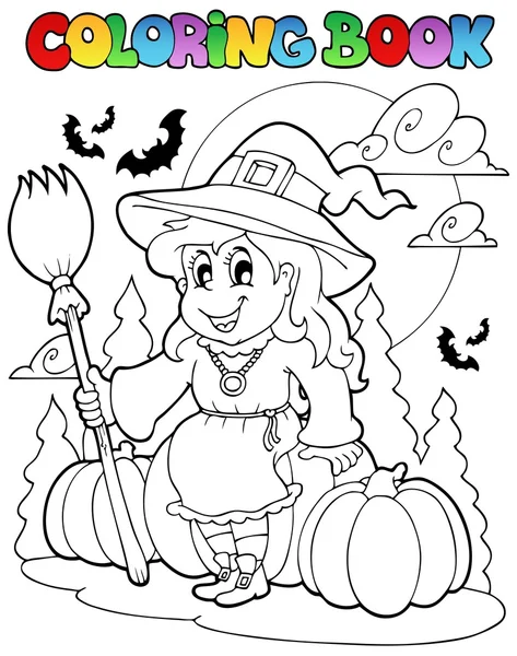 Libro para colorear personaje de Halloween 4 — Vector de stock