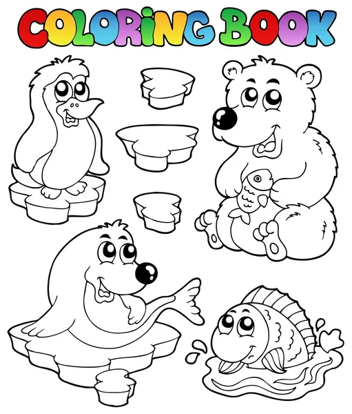 Coloring book winter topic 1 — Stock Vector
