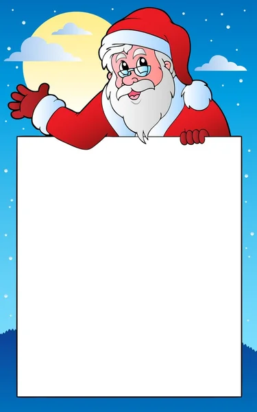 Cadre avec le Père Noël thème 1 — Image vectorielle