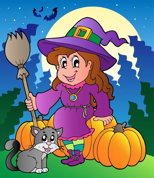 Scène de personnage Halloween 4 — Image vectorielle