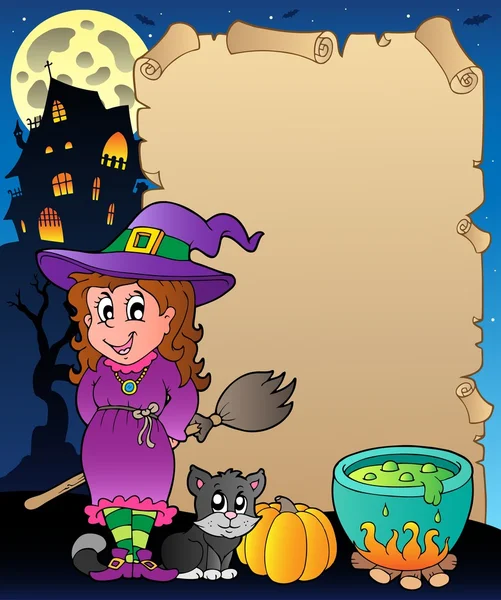 Parchemin avec Halloween thème 6 — Image vectorielle