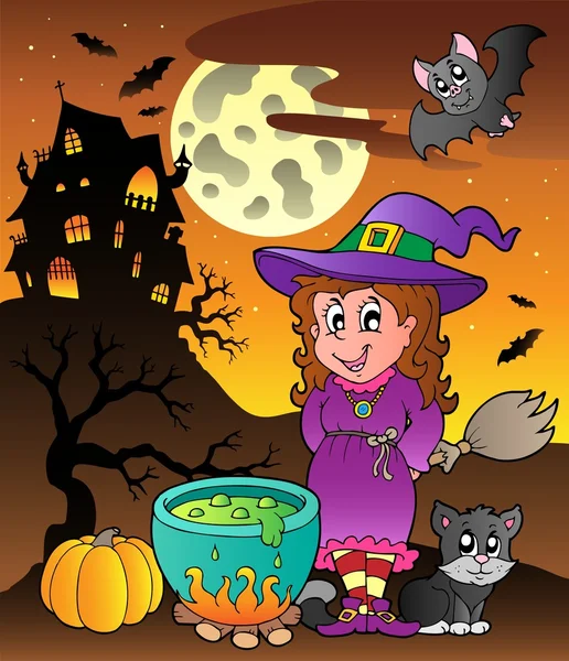 Scène avec Halloween thème 3 — Image vectorielle