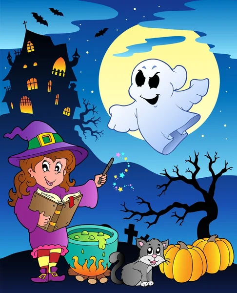 Scène avec Halloween thème 4 — Image vectorielle
