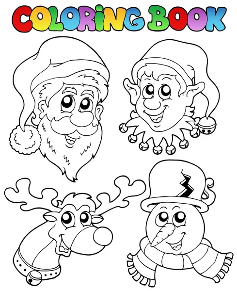 Coloring book Christmas topic 1 — Stock Vector