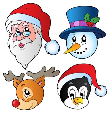 Christmas faces collection 3 clipart