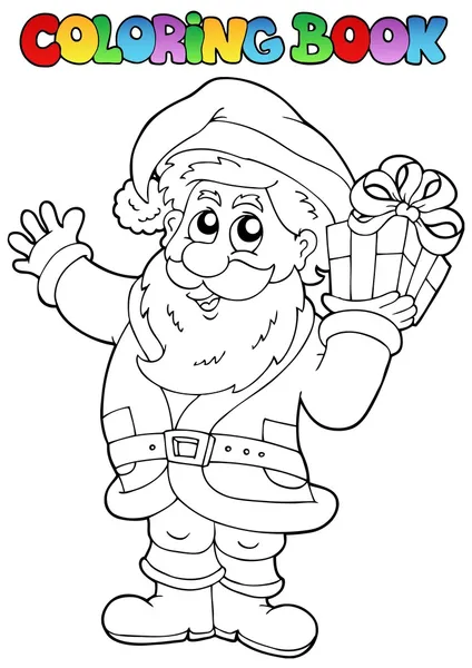 Livro para colorir Papai Noel tópico 1 — Vetor de Stock