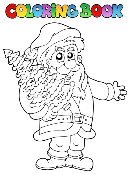 Livre à colorier Père Noël thème 2 — Image vectorielle