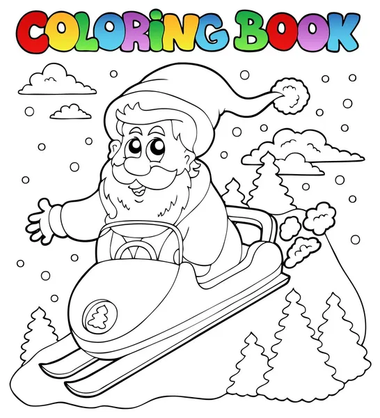 Книга-раскраска Санта-Клауса на тему 4 — стоковый вектор