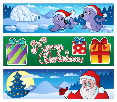 Christmas banners collection 3 clipart