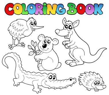 Coloring book Australian animals 1 clipart