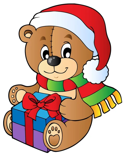 与礼物的圣诞泰迪熊 — 图库矢量图片