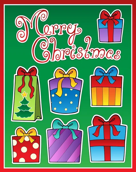 Navidad tema tarjeta de felicitación 2 — Archivo Imágenes Vectoriales