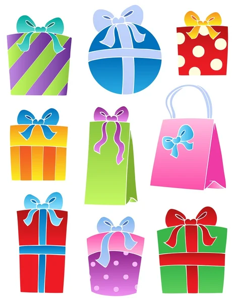 Divers cadeaux décorés 2 — Image vectorielle