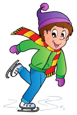 Cartoon skating boy clipart