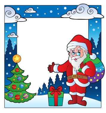 Christmas theme frame 2 clipart