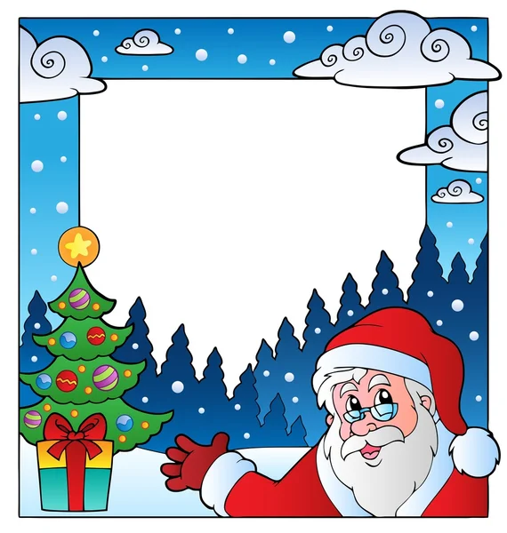 Kerstmis thema frame 1 — Stockvector