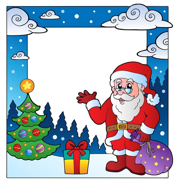 Christmas theme frame 3 — Stock Vector