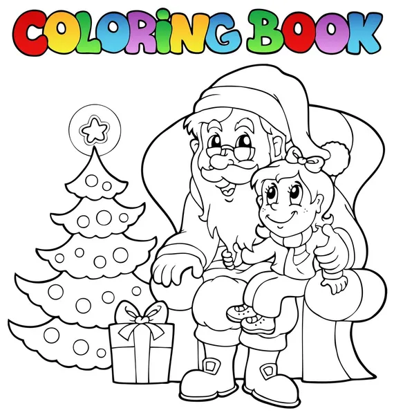 Boek santa claus thema 6 kleuren — Stockvector