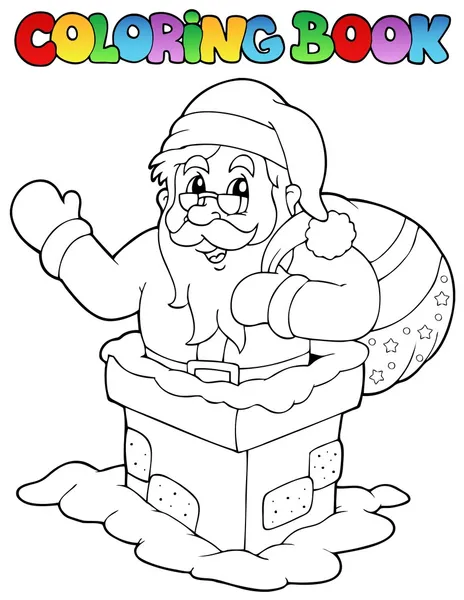 Malbuch Weihnachtsmann Thema 7 — Stockvektor
