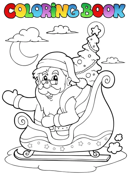 Livre à colorier Père Noël thème 8 — Image vectorielle