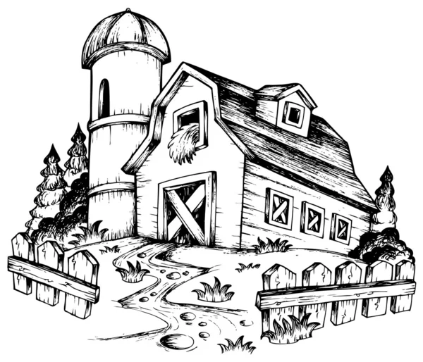 Thema Bauernhof Zeichnung 1 — Stockvektor