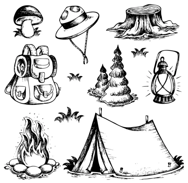 Outdoor theme drawings collection — Stock Vector