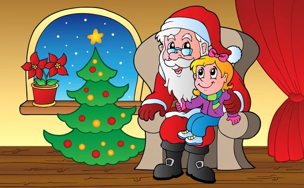 Père Noël scène intérieure 1 — Image vectorielle
