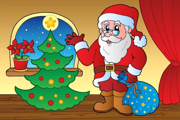 Père Noël scène intérieure 4 — Image vectorielle